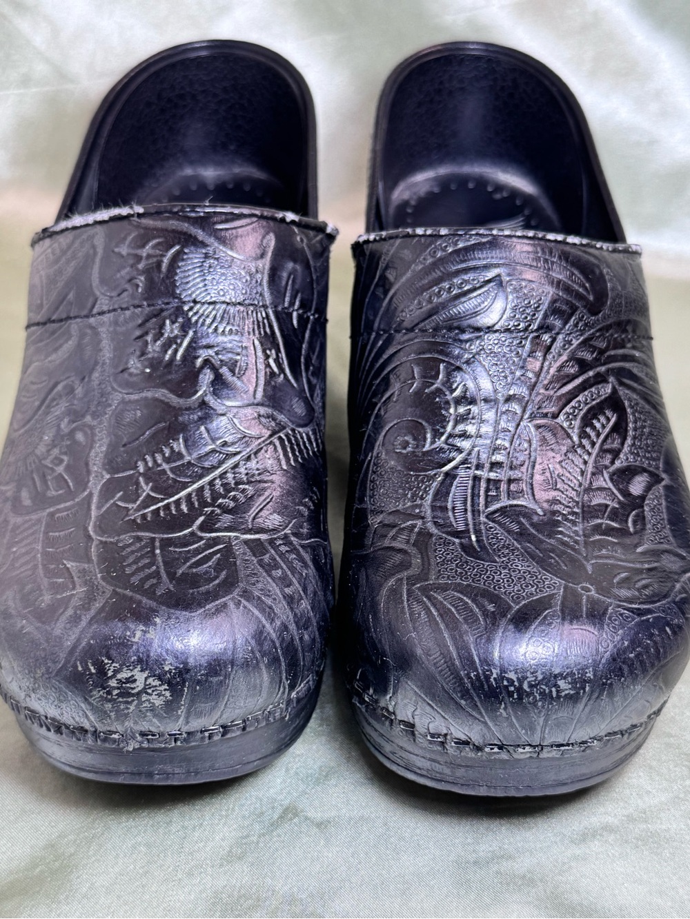 Dansko Black Embossed Slip-On Clogs Women’s size 36